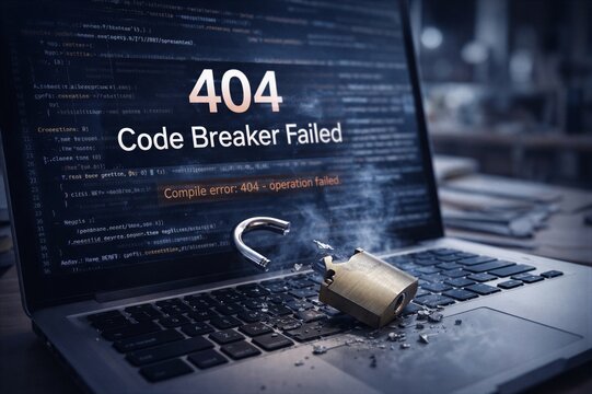 Error Message on Laptop Screen with Lock