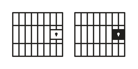 Jail icon vector logo design element. Vector emblem template.
