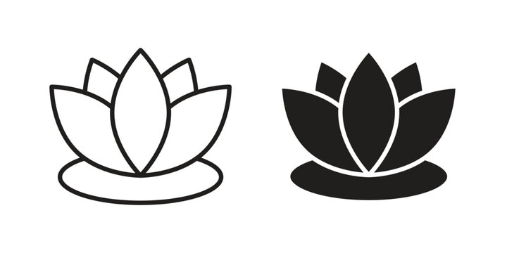 Lotus flower icon vector logo design element. Vector emblem template.