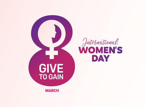 International women's day concept vector illustration. 2026 women's day campaign theme - #GiveToGain
