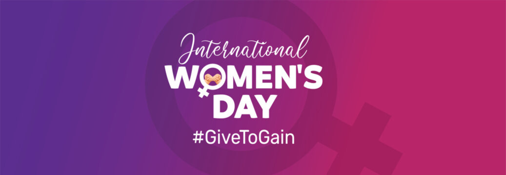International women's day concept vector illustration. 2026 women's day campaign theme - #GiveToGain