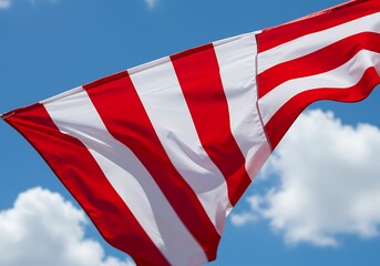 Crimson Stripes, Azure Sky