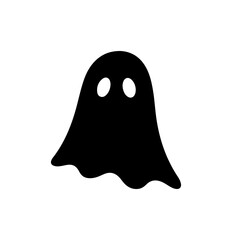 Spooky ghost character with glowing eyes for Halloween
