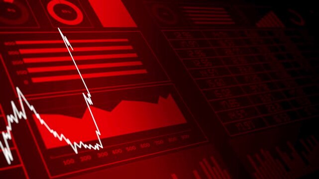 Red Stock Market Crash Data Decline Financial Crisis Chart