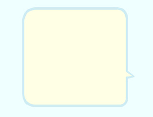 吹き出し　角丸　やわらかい　水色