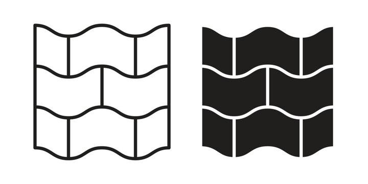 Roof tile icon vector logo design element. Vector emblem template.