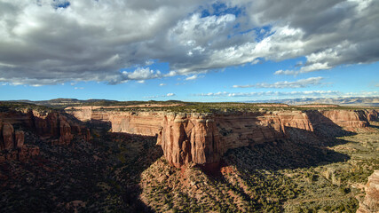 Red Rock Canyon Landscape with Dramatic Clouds