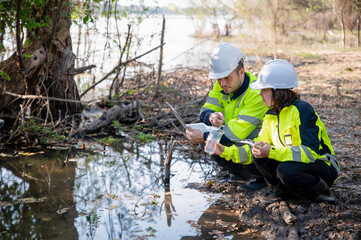 Conservationists are working together to inspect water from natural wells for impurities.