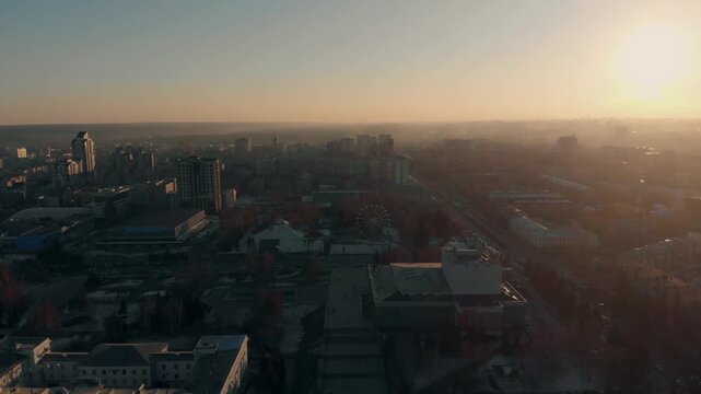 Barnaul, Russia. Aerial drone view
