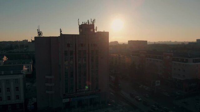 Barnaul, Russia. Aerial drone view