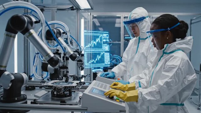 Lab work with robot arm.
