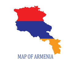 Fototapeta premium Vector Map of Armenia with Detailed Geographic Borders and National Country Outline
