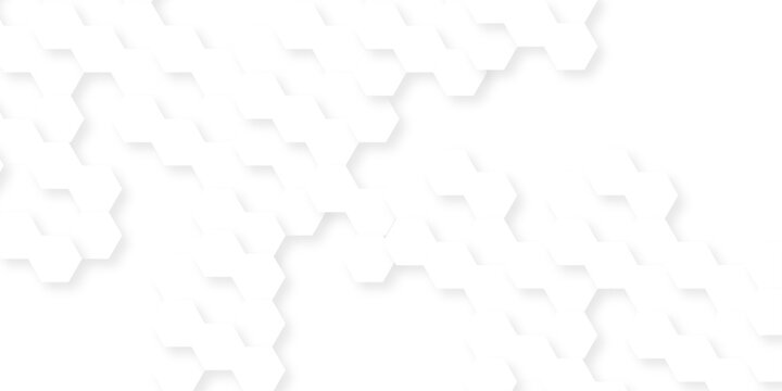 Abstract white grid hexagonal futuristic paper emboss. white hexagon pattern vector design. Hexagon concept design cube business technology background.