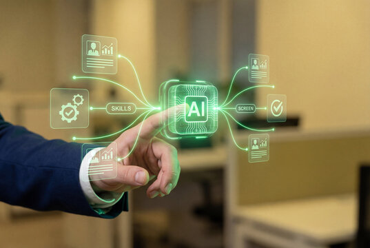 Manager using a holographic interface to activate an AI for business process automation