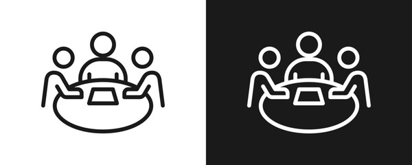 Board Of Directors Icon Set Outline In White And Black Background © hans_ts