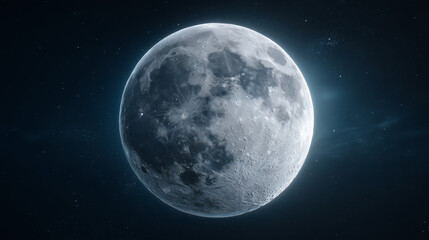 Obraz premium Supermoon Extreme Close-Up with Detailed Lunar Surface and Craters