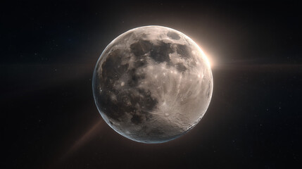 Fototapeta premium Supermoon Extreme Close-Up with Detailed Lunar Surface and Craters