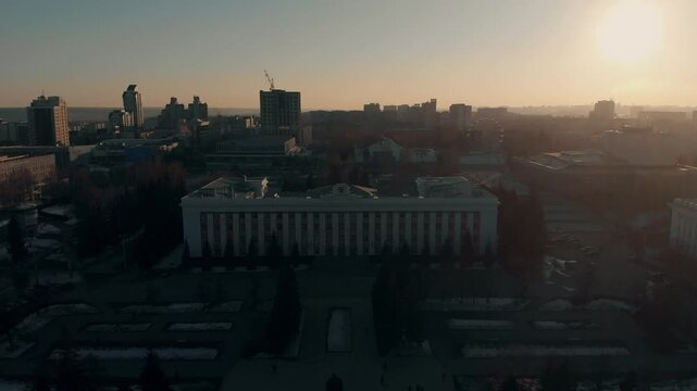Barnaul, Russia. Aerial drone view