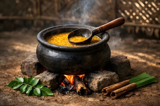 Authentic Sri Lankan Clay Pot Curry Over A Wood Fire