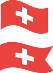 Waving swiss flag icon graphic illustration