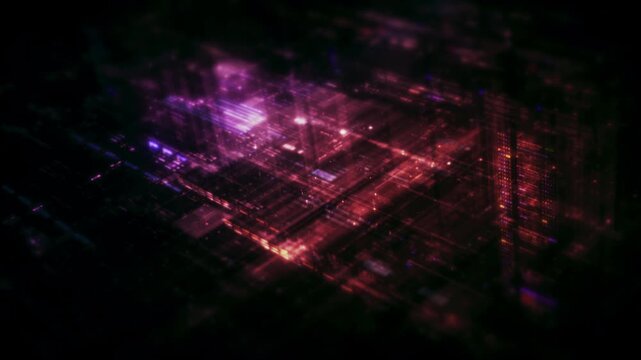 Futuristic digital data network with glowing cyber interface grids and dynamic light streams representing artificial intelligence, cybersecurity, fintech systems, blockchain infrastructure, and cloud 