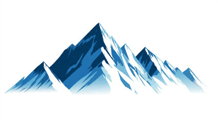 Simple Mountain Range Icon Vector Design with Sharp Blue Peaks