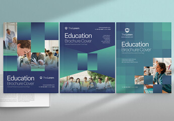 Education Brochure Cover Template for School Prospectus & Course Catalog Layouts