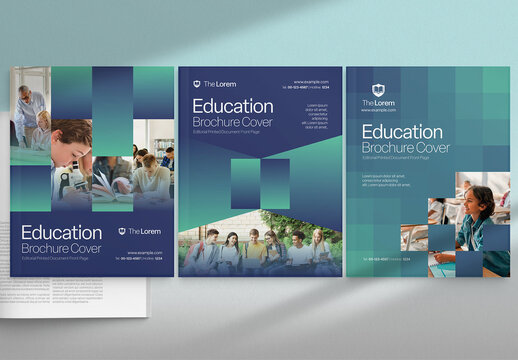 Education Brochure Cover Template for School Prospectus & Course Catalog Layouts