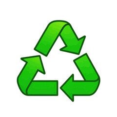 Obraz premium Green Recycling Symbol Vector Icon