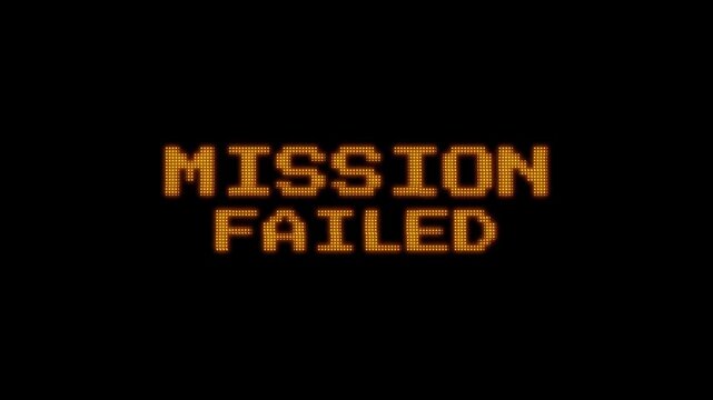Mission Failed Retro Gaming Style Text Display