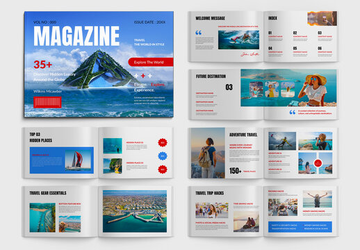 Adventure Travel Magazine Template Layout