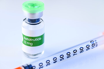 Glass Vial with Retatrutide Compounded for Injections