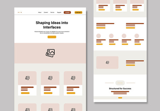 Modern Business Wireframe Template Layout