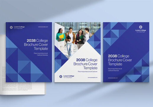 College Brochure Cover Template, University Prospectus Booklet Cover Layout