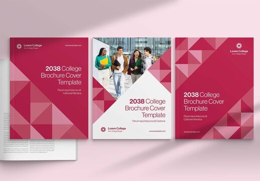 College Brochure Cover Template, University Prospectus Booklet Cover Layout