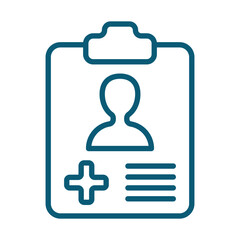 Obraz premium Icon of a medical record with a person silhouette