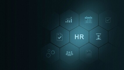 Obraz premium Human resource management, HR, recruitment, leadership and teambuilding. Business and technology concept. digital 3d interface and illustration