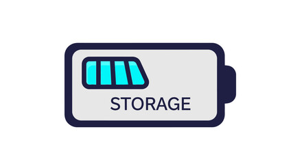 Fototapeta premium Digital storage battery level and power capacity icon