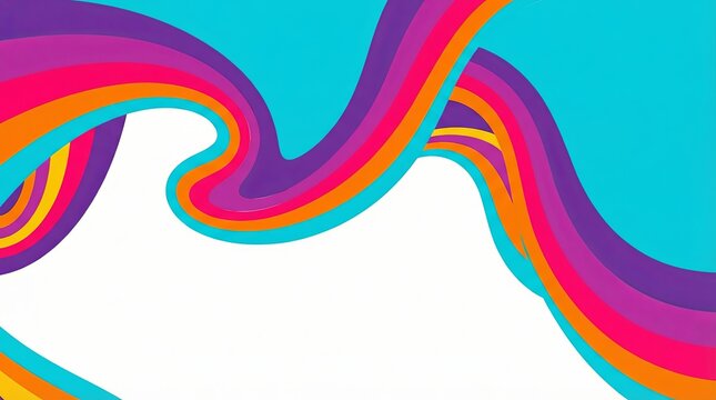 Vibrant colorful wavy lines in modern abstract design