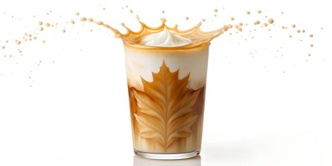 Maple Cold Brew Latte (Foam swirl art)
