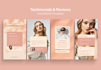 Testimonials Social Media Template for Reviews, Customer Comments & Rating Posts