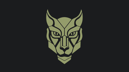 Obraz premium Geometric Lynx Head Emblem Design.