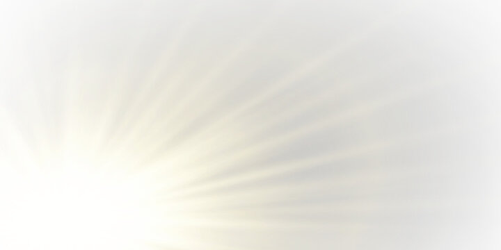 Soft yellow sunlight beams with warm glowing halo and layered radial light streaks. png
