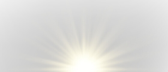 Fototapeta premium Soft pastel yellow sun rays with gentle glow and subtle shimmering effect. png 
