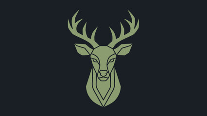 Elegant Stag Head Geometric Design Minimalist Art.