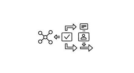 Obraz premium Business Process Flowchart and Workflow Management System.