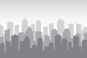 Fototapeta premium Silent Metropolis - minimalist skyline before dawn