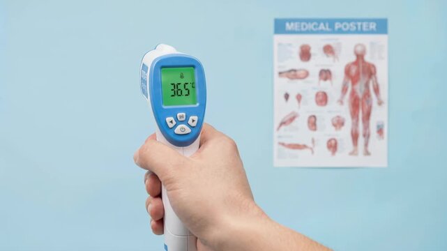Handheld medical infrared thermometer diagnostic sensor measuring temperature clinic room noncontact forehead thermometer medical diagnostic