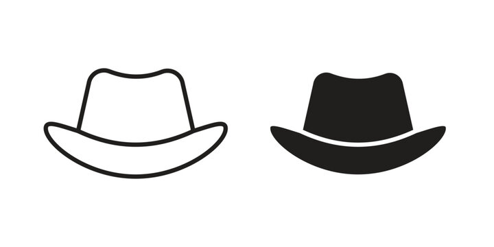 Cowboy hat icon vector illustrations. vector glyph flat icons
