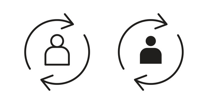 Customer retention icon vector illustrations. vector glyph flat icons